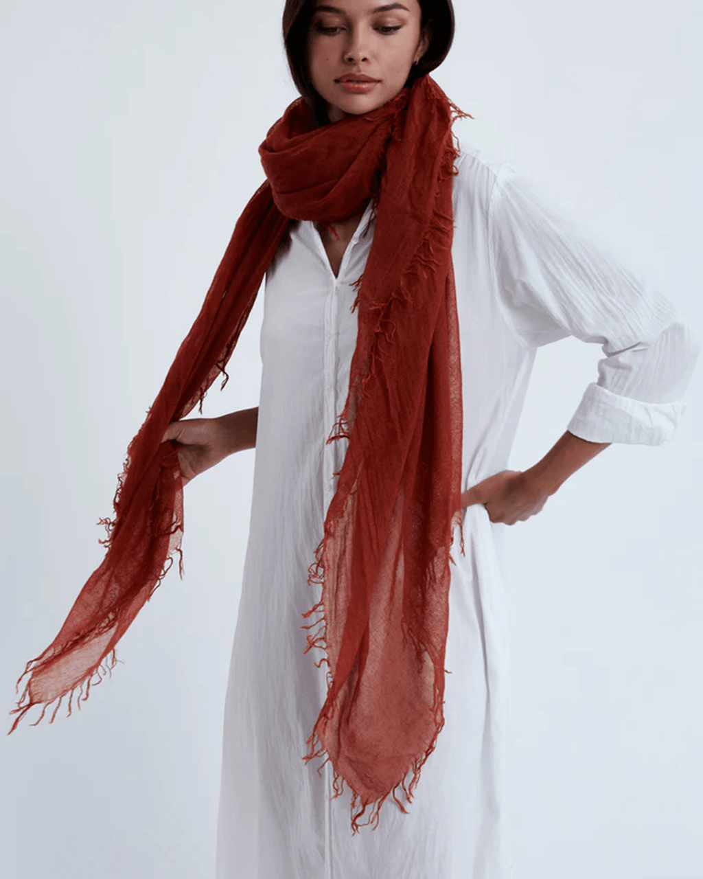 Cashmere & Silk Scarf in Picante