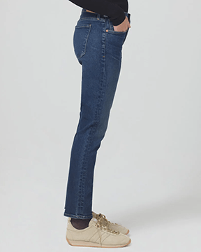 Ella Mid Rise Slim Crop in Sky Lantern