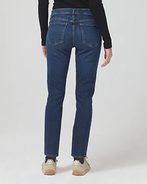 Ella Mid Rise Slim Crop in Sky Lantern