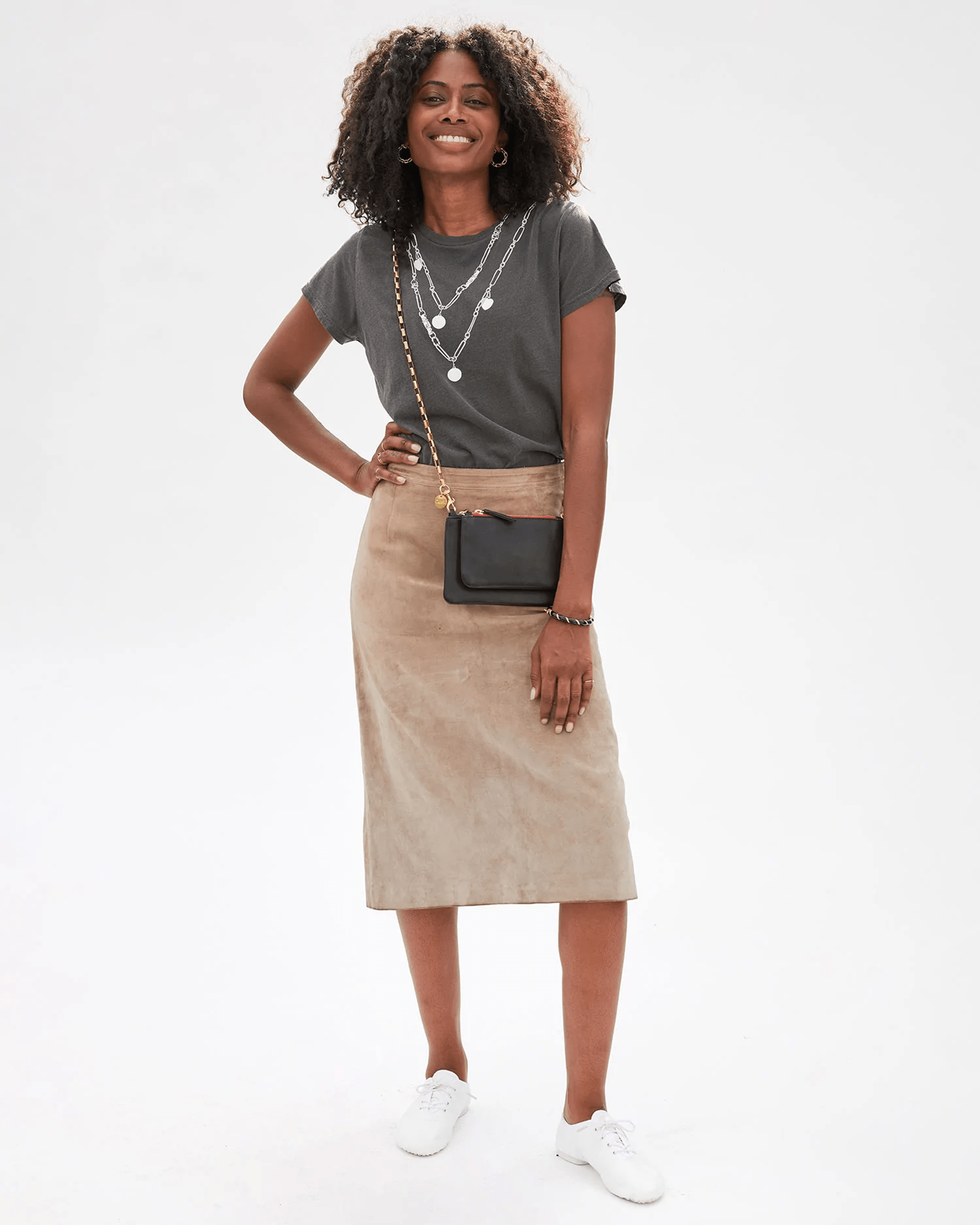 Box Chain Crossbody Strap in Brass