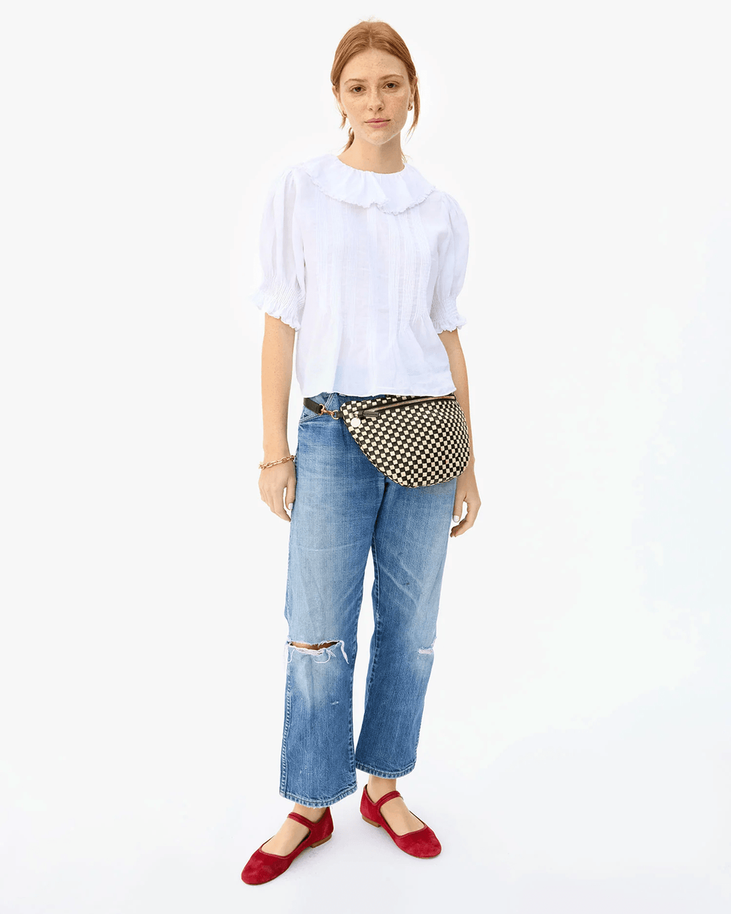 Grande Fanny in Black & Cream Woven Checker