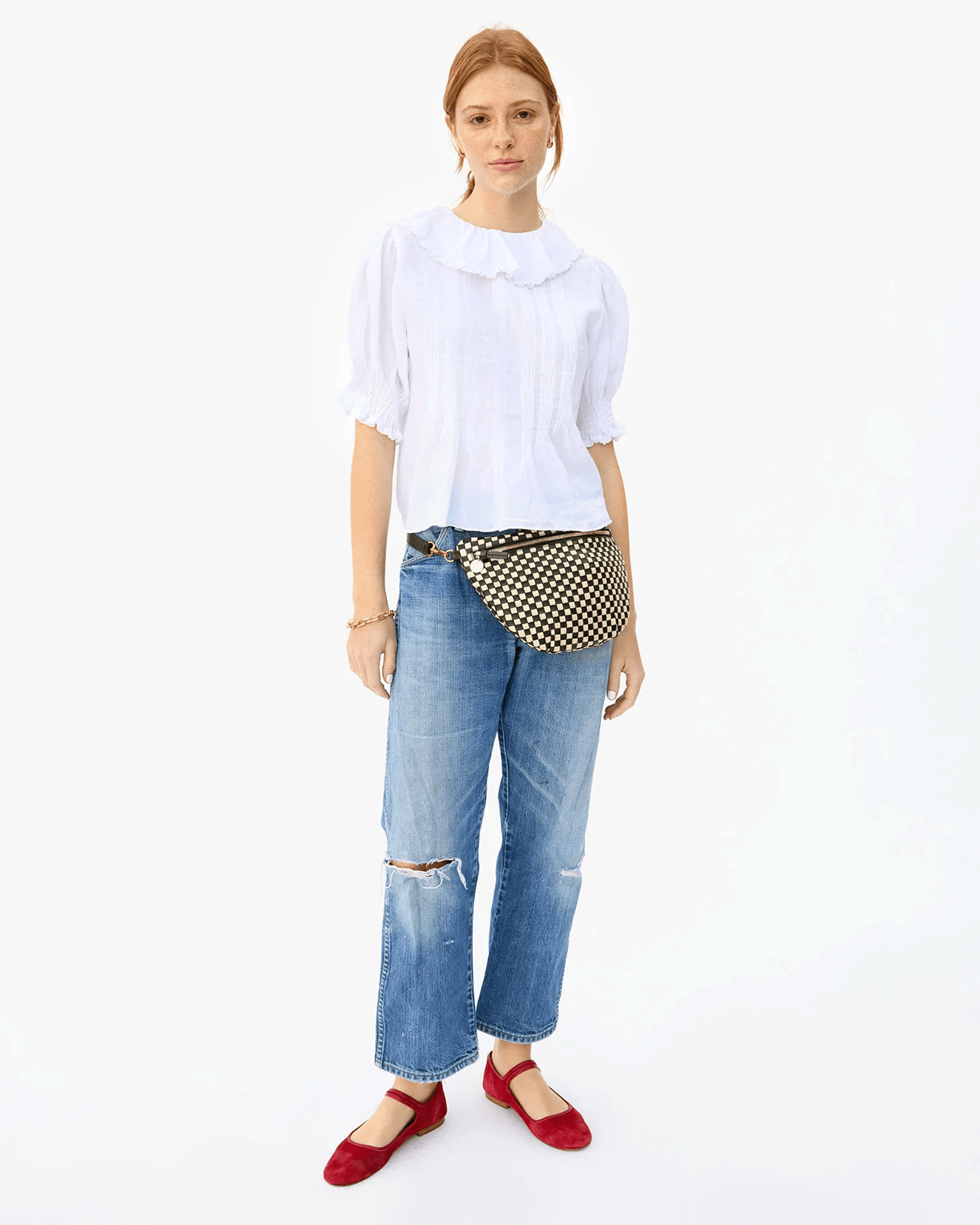 Grande Fanny in Black & Cream Woven Checker