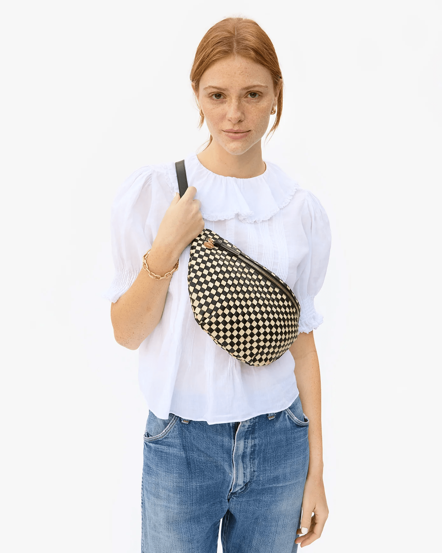 Grande Fanny in Black & Cream Woven Checker