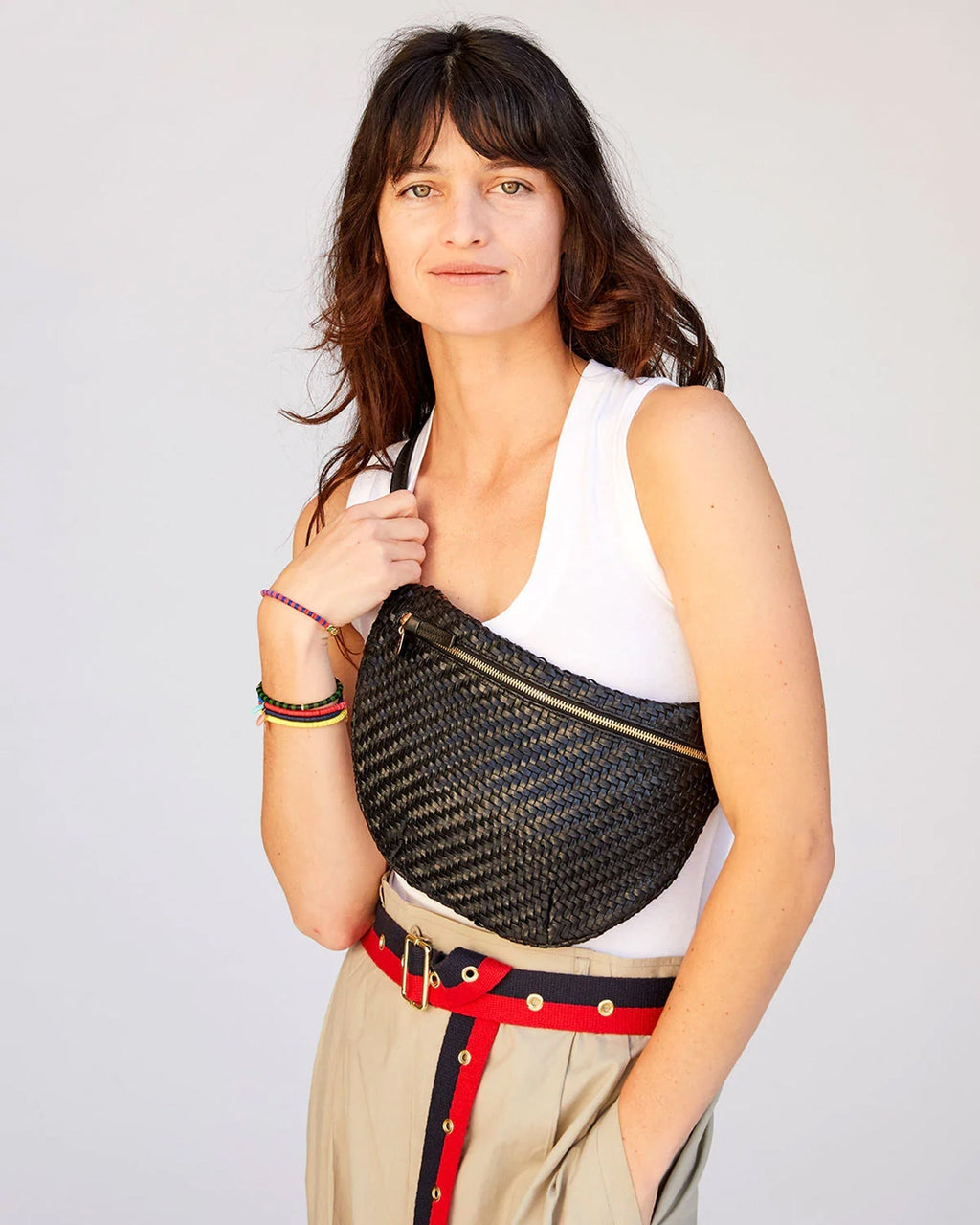 Grande Fanny in Black Woven Zig-Zag