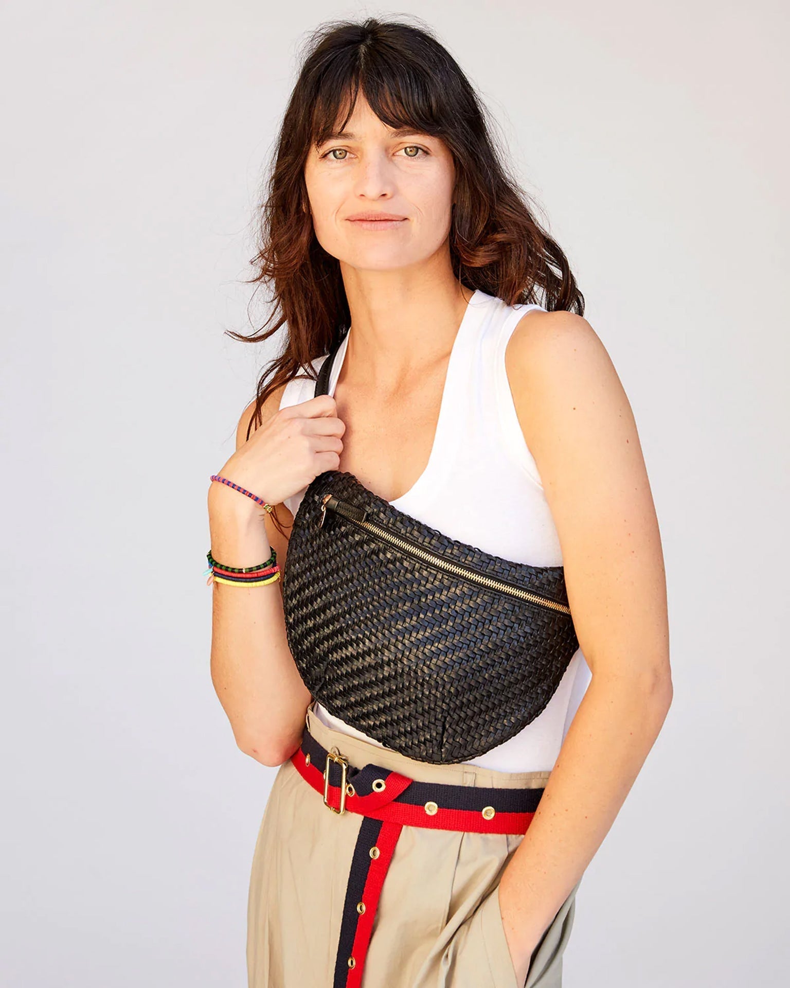Grande Fanny in Black Woven Zig-Zag