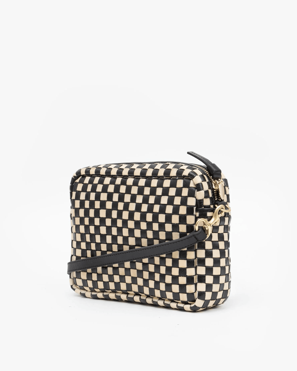 Midi Sac in Black & Cream Woven Checker