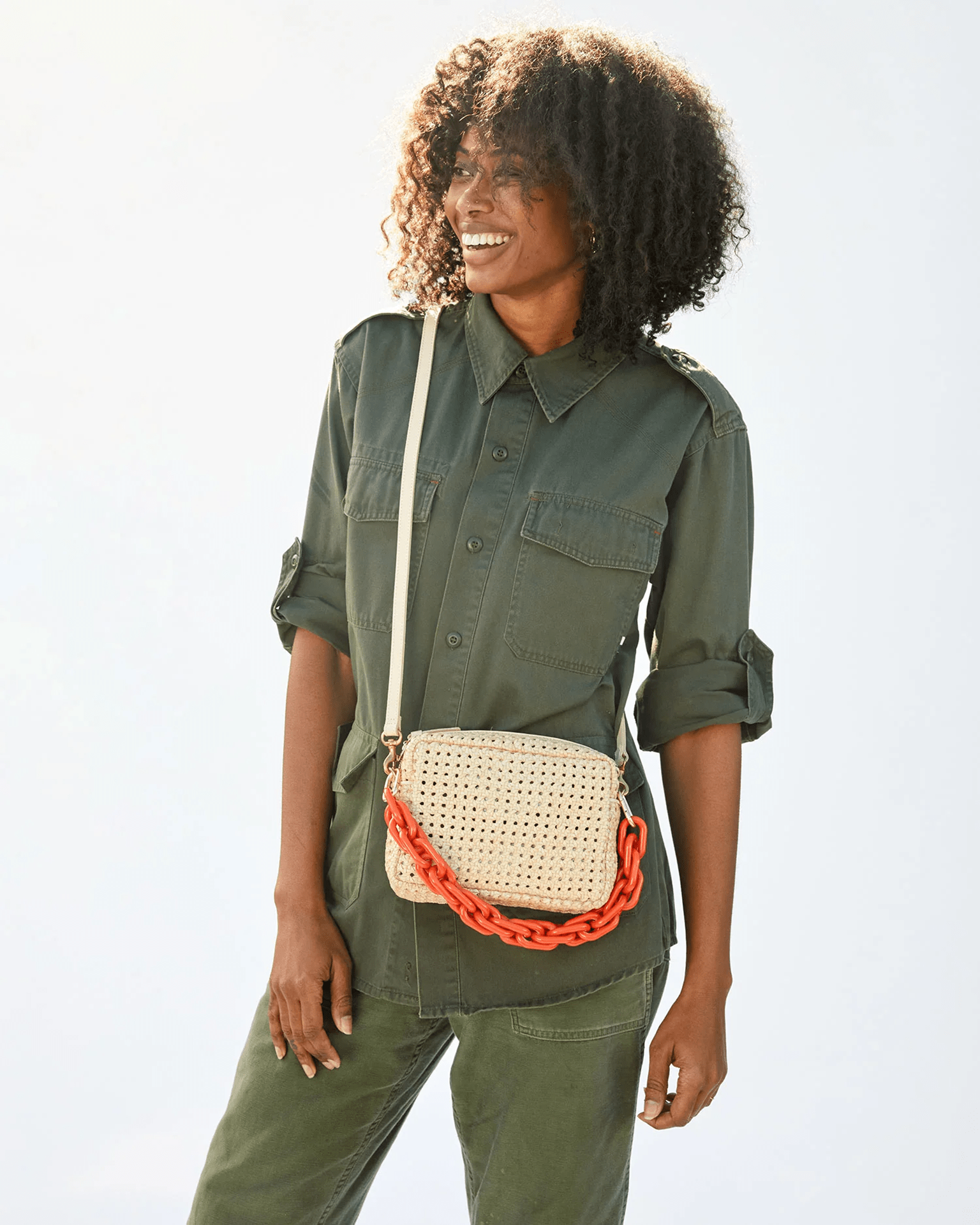 Midi Sac - Rattan in Cream