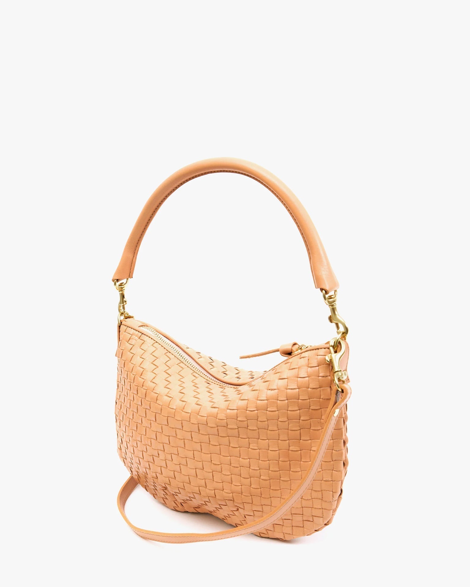 Petit Moyen Messenger in Bisque Woven Checker