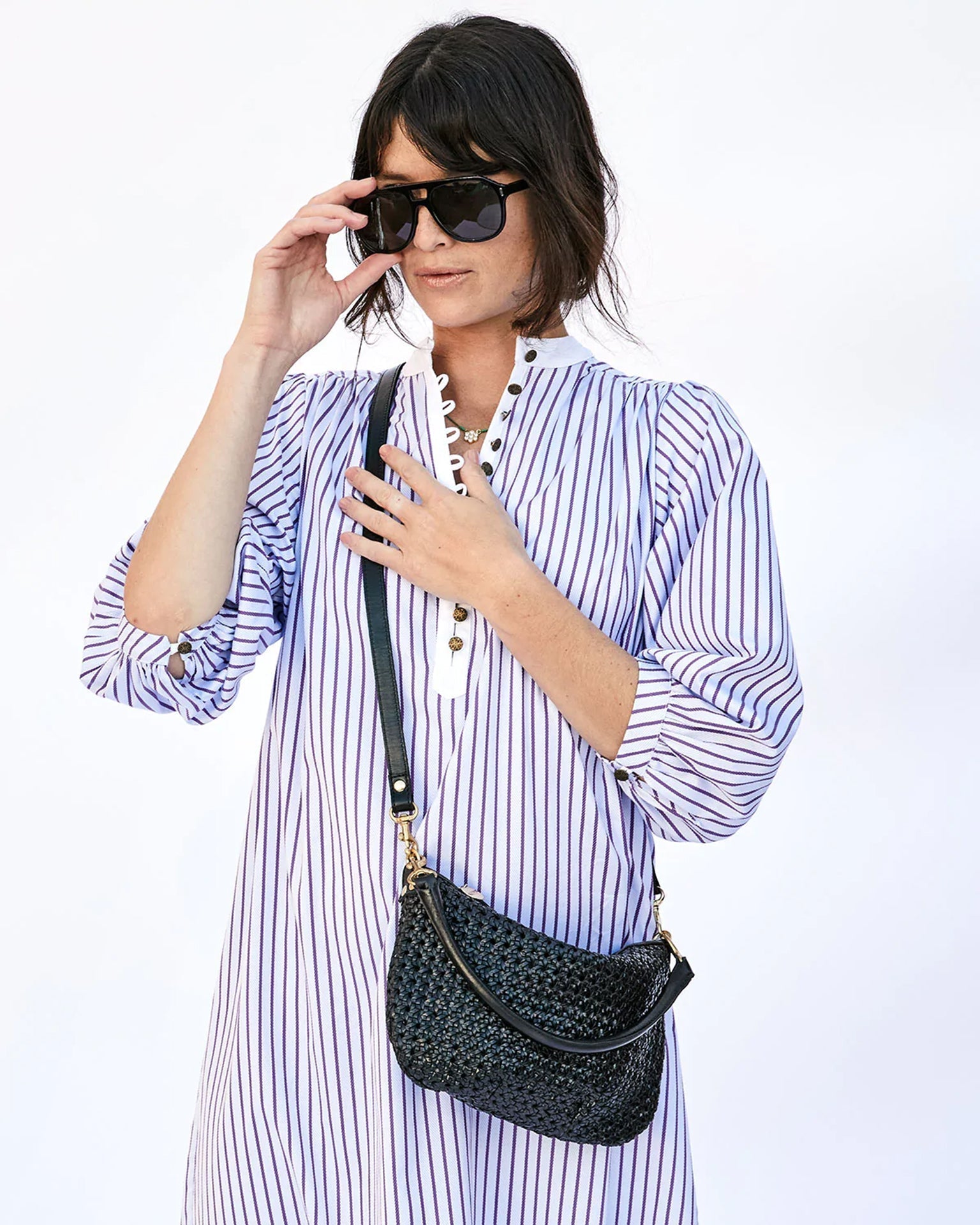Petit Moyen Messenger in Black Rattan