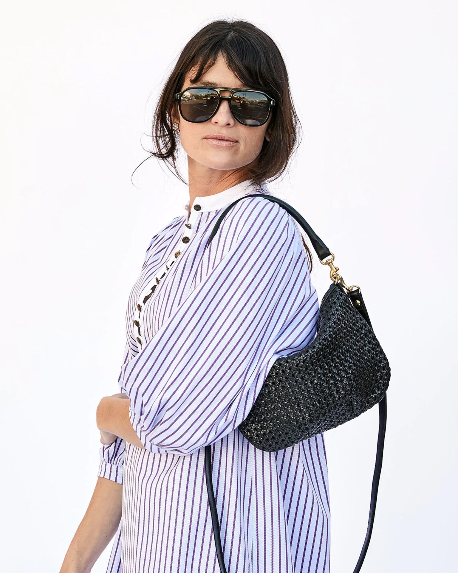 Petit Moyen Messenger in Black Rattan