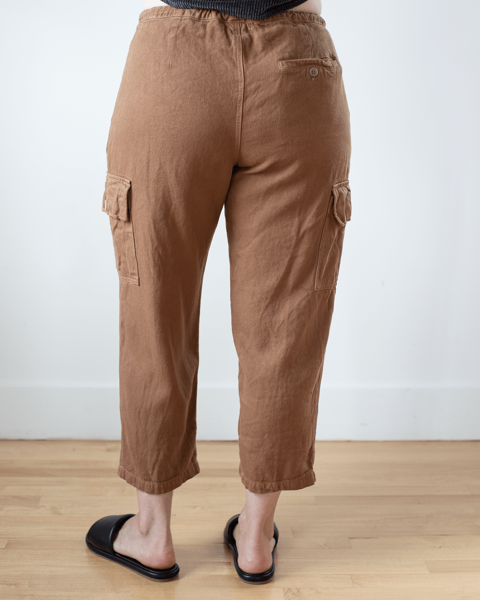 Cropped Cargo Pant - Hemp Blend Twill in Bronze