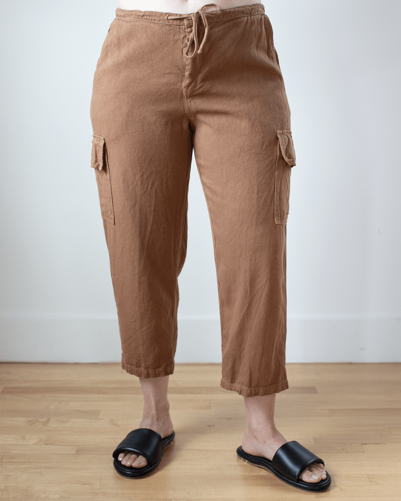 Cropped Cargo Pant - Hemp Blend Twill in Bronze