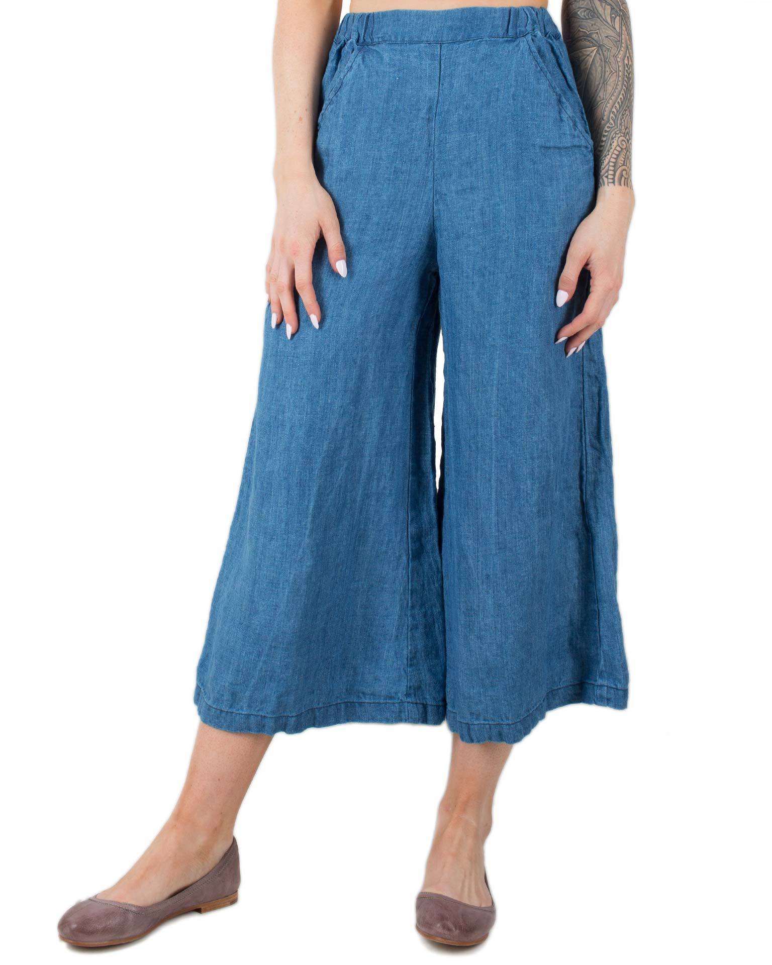 Cropped Wendy Pant in Bleach Indigo