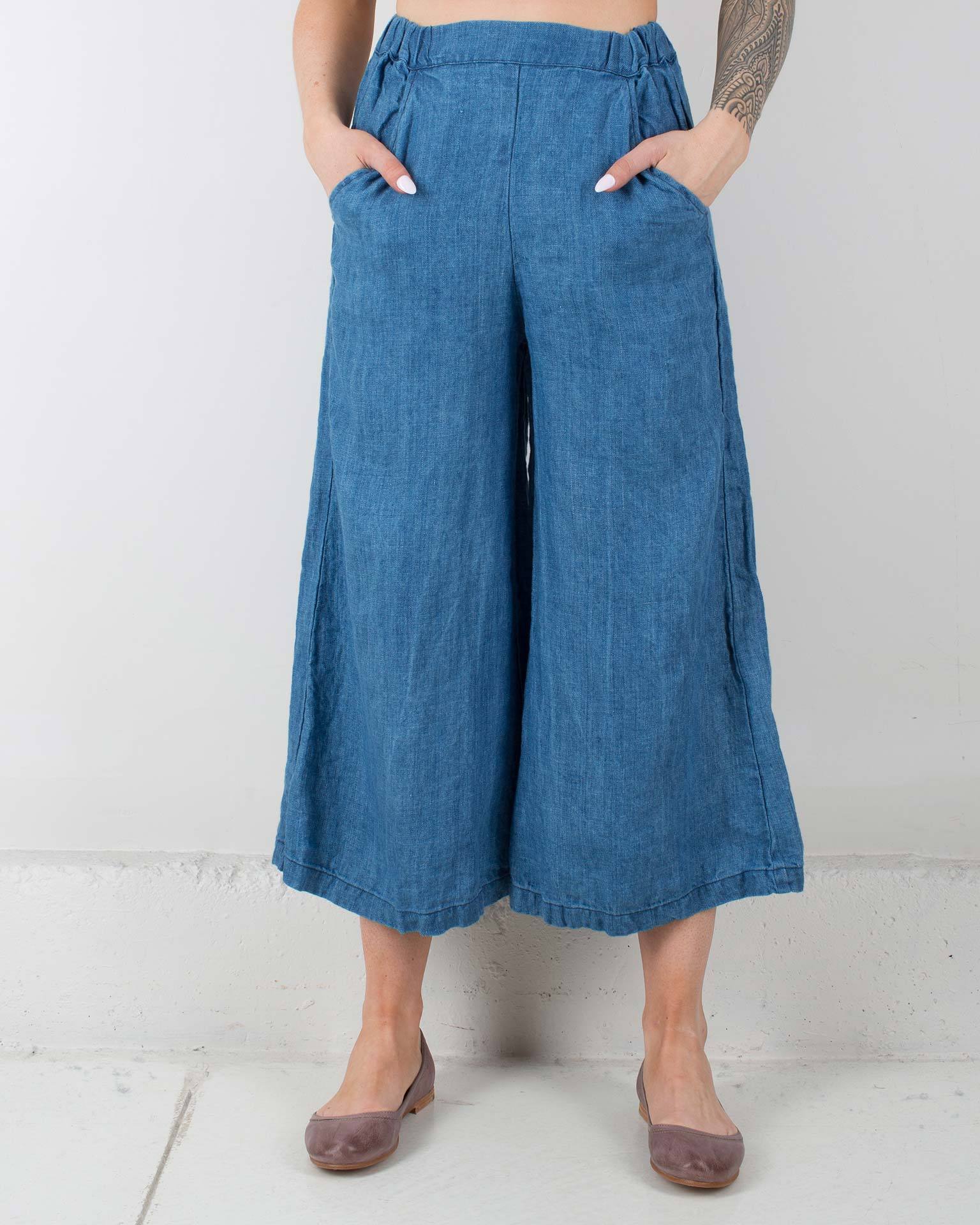 Cropped Wendy Pant in Bleach Indigo