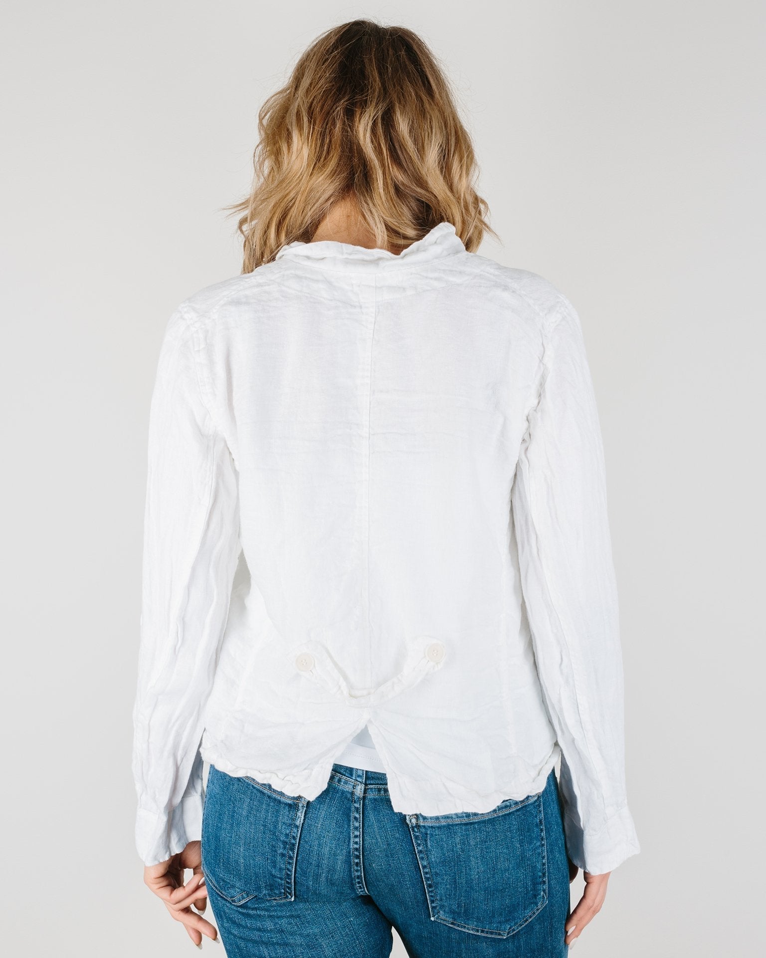 Dree Jacket in White Heavy Weight Linen