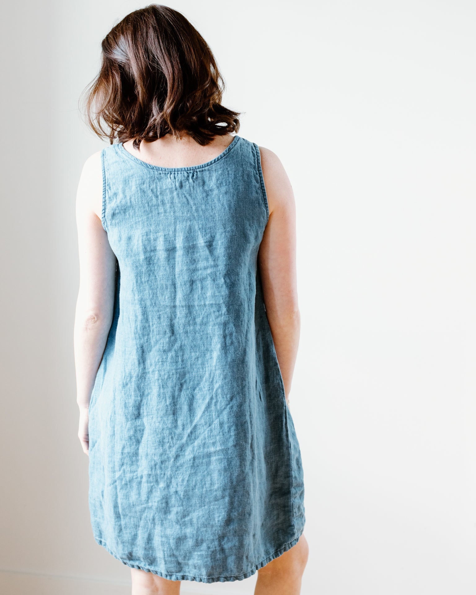 Jess Dress in Bleach Indigo Twill