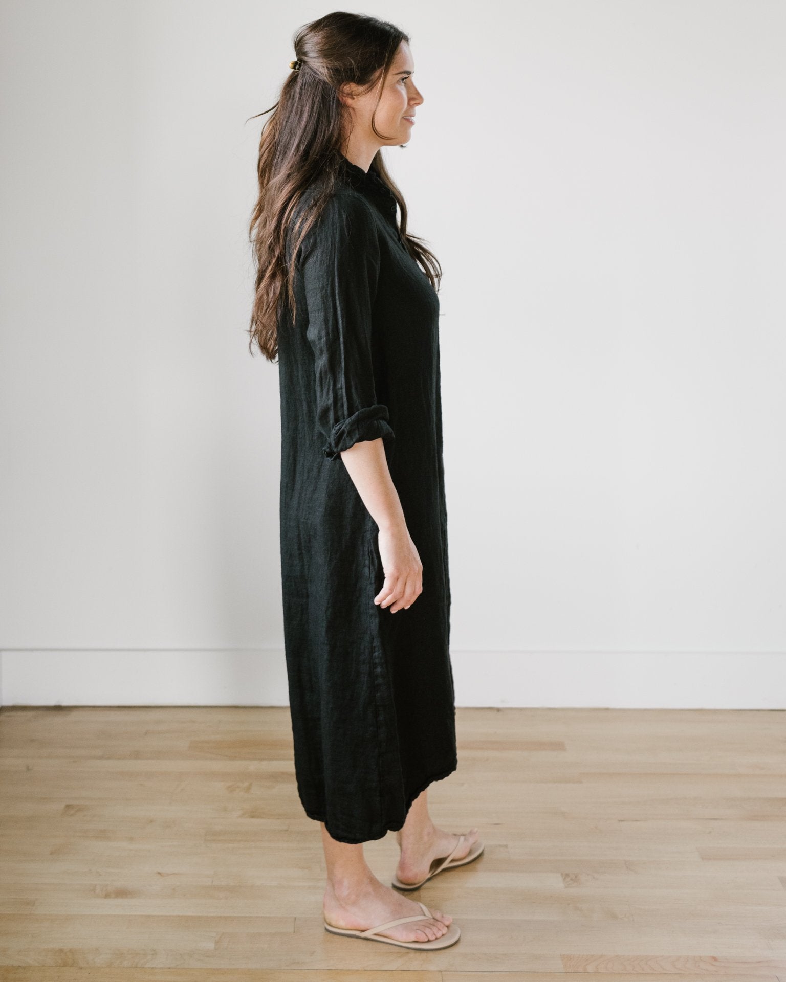 Maxi Shirtdress - HW Twill in Black