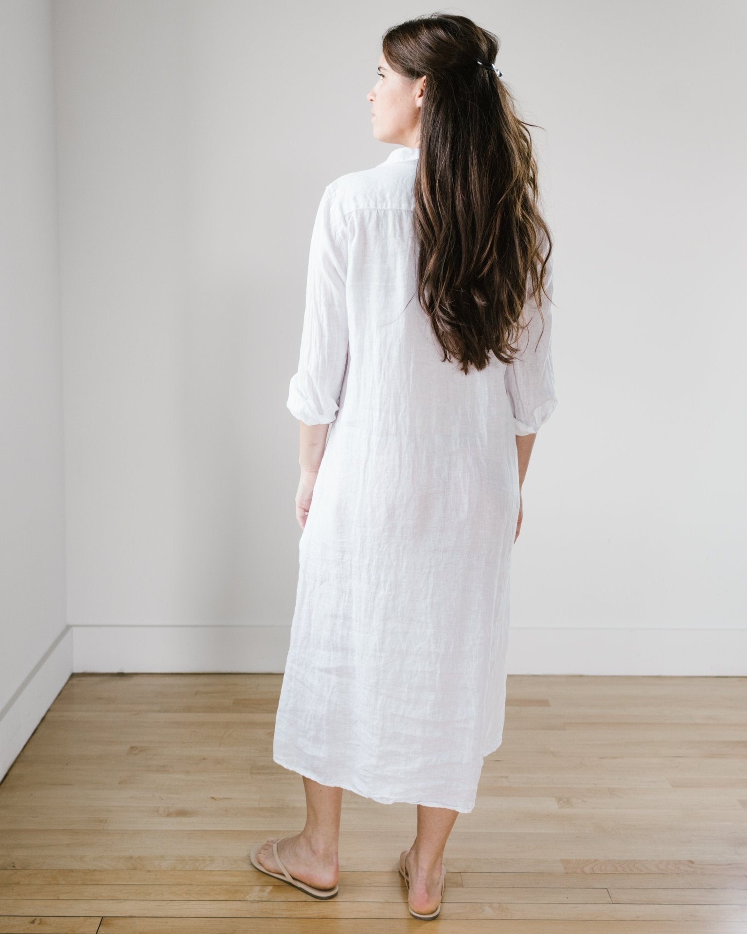 Maxi Shirtdress - HW Twill in White