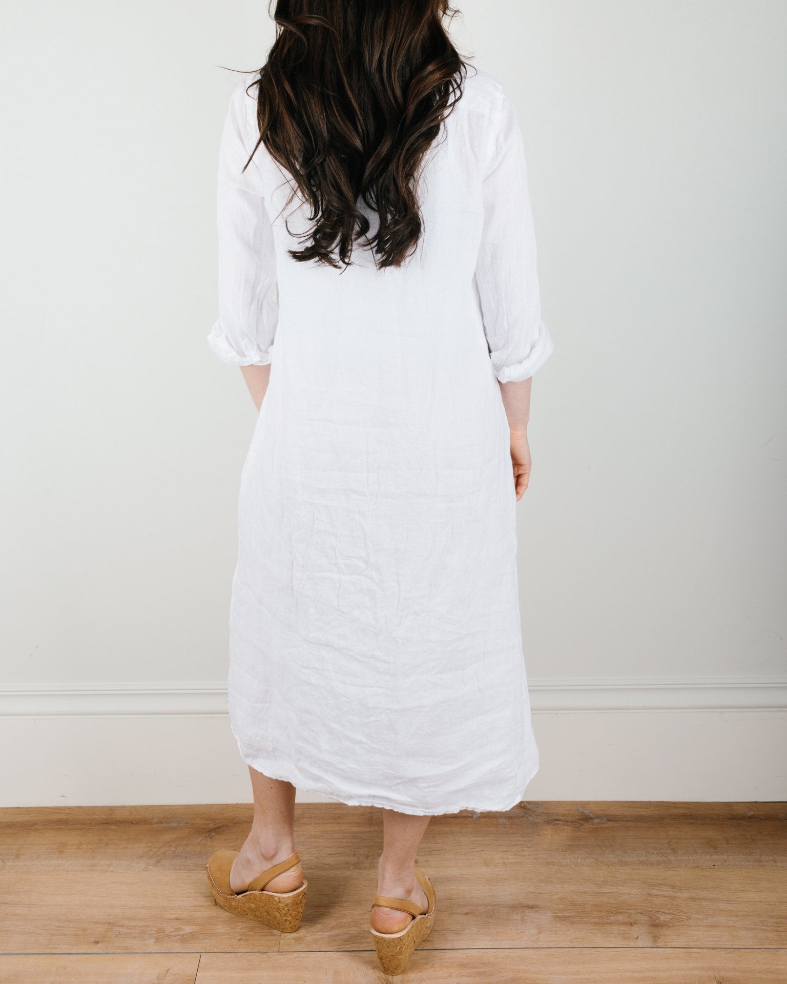 Maxi Shirtdress in White Linen