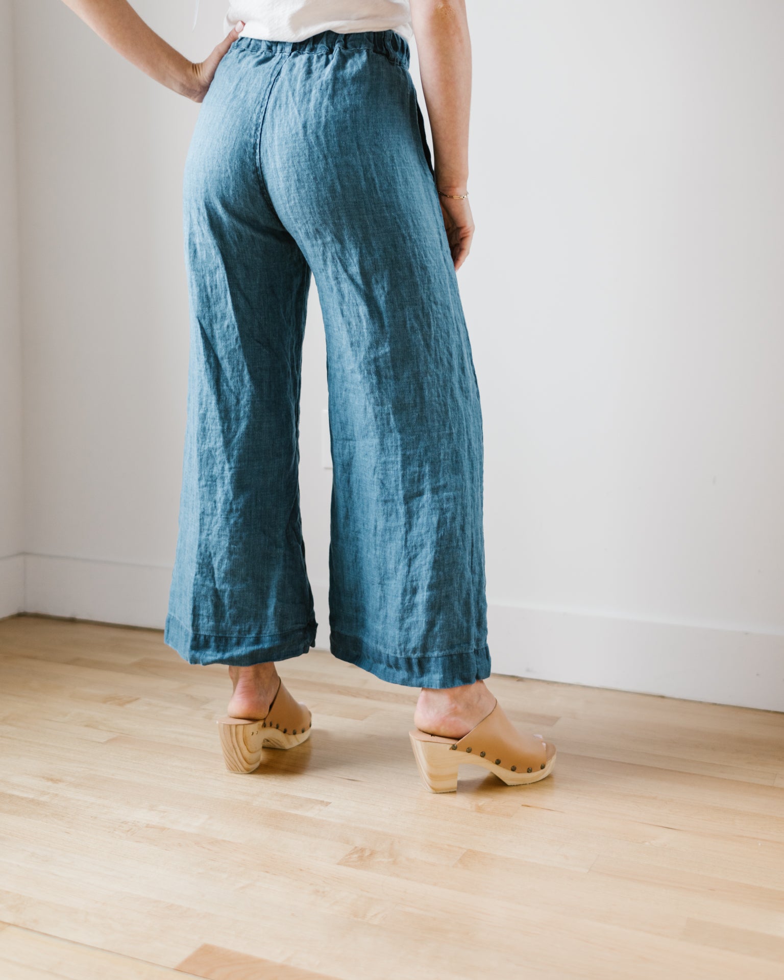 Polly Wide Leg Pant - HW Bleach Indigo Twill