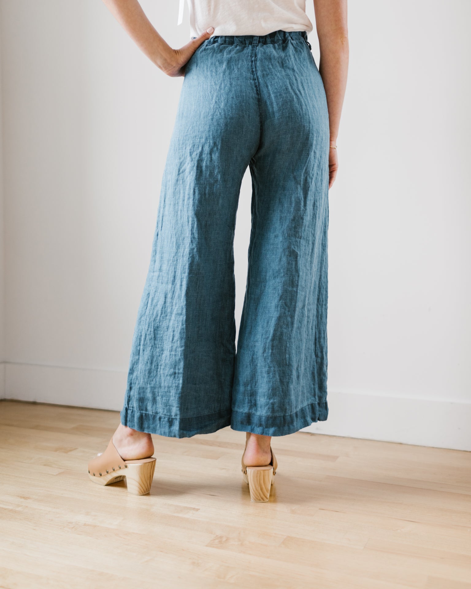 Polly Wide Leg Pant - HW Bleach Indigo Twill