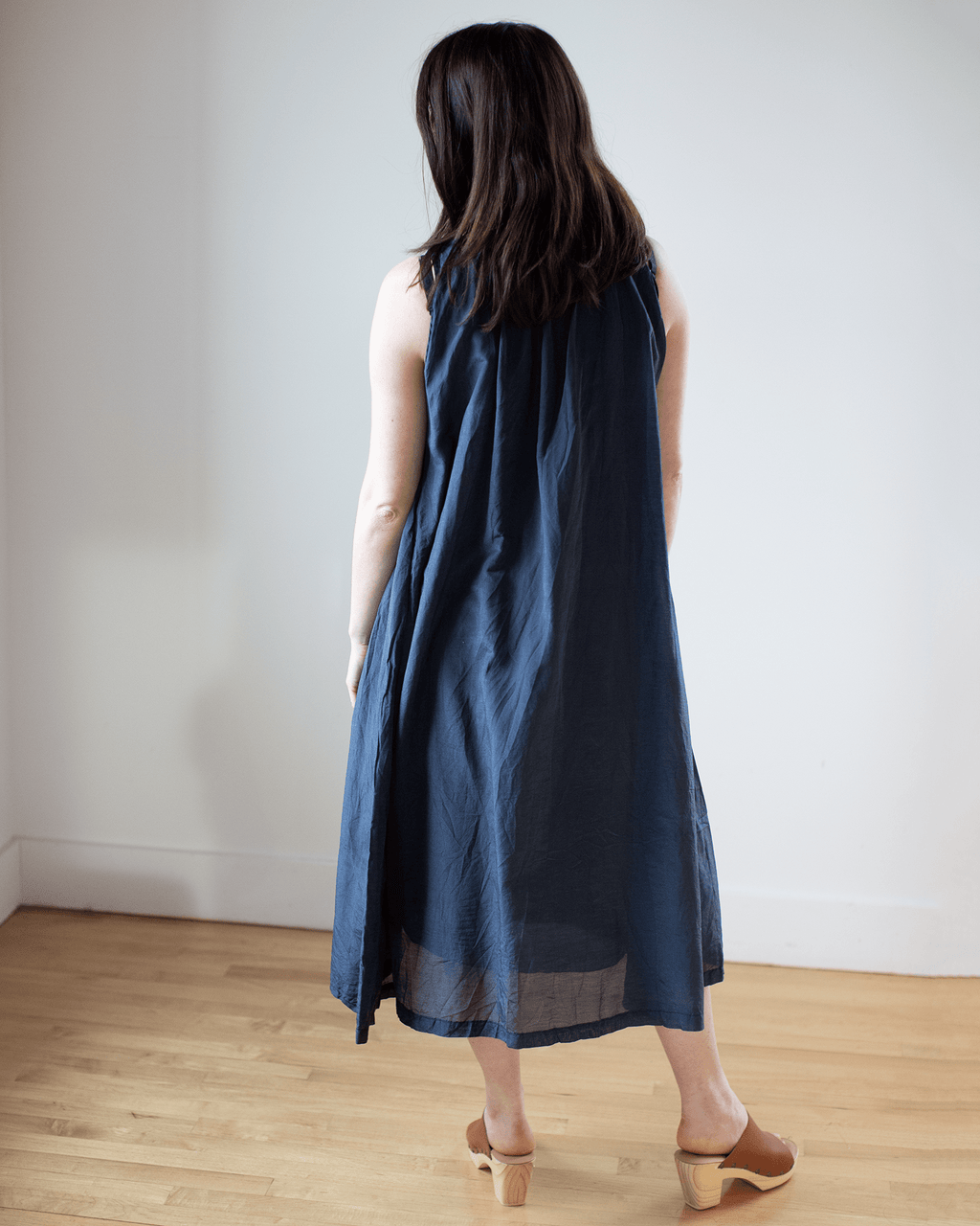 Sia Dress in Midnight Cotton Silk