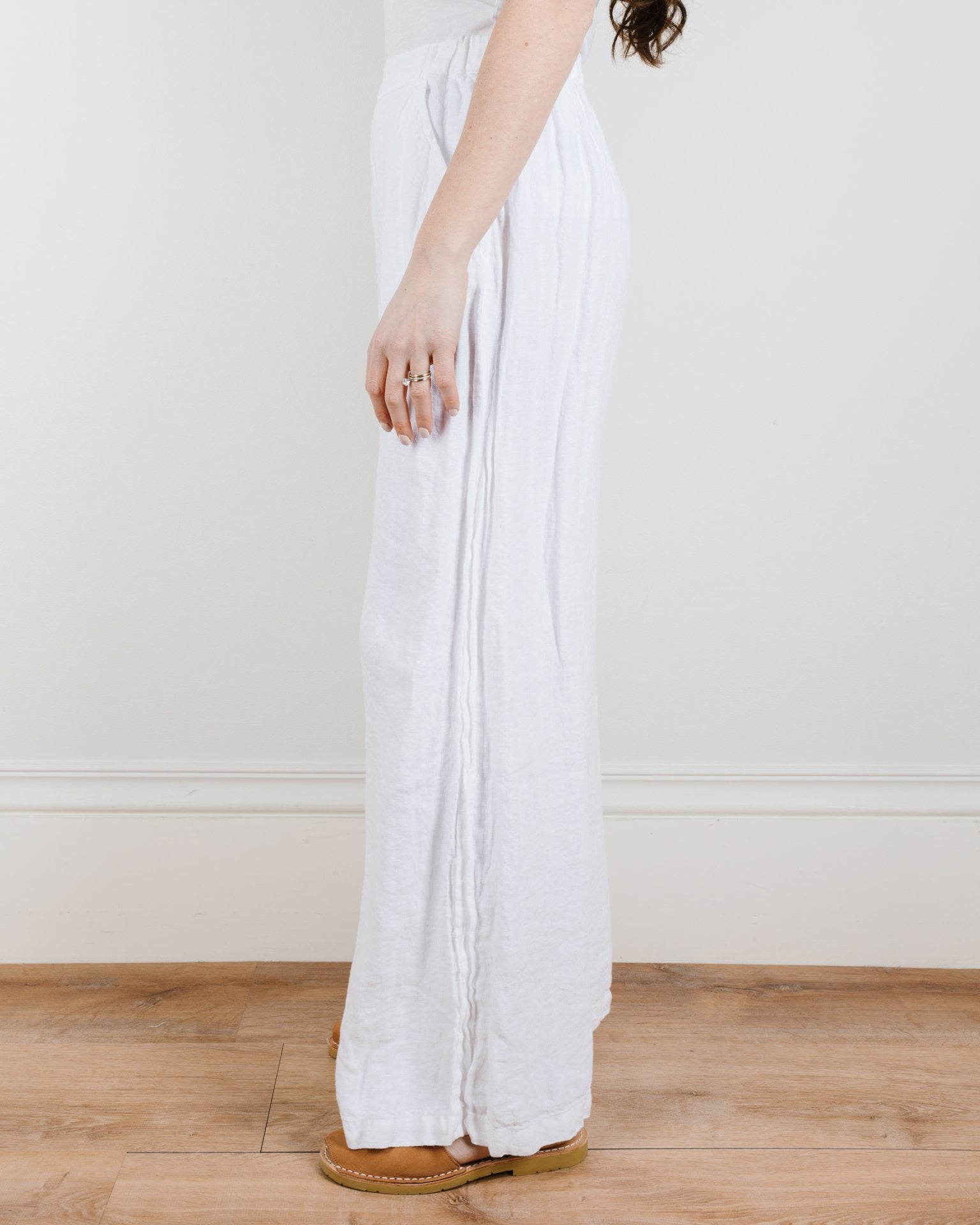 Wendy Pant in White Heavy Weight Linen