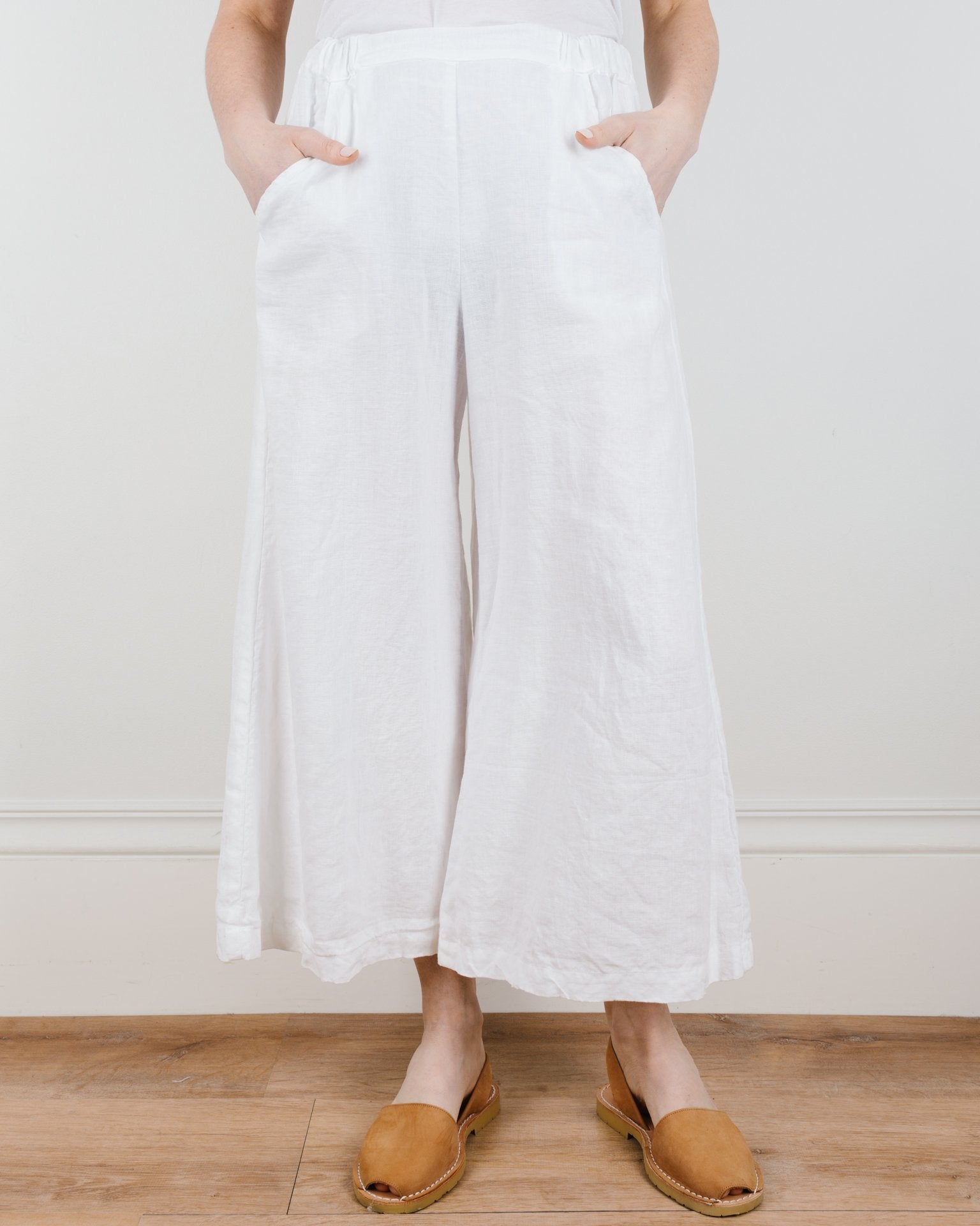 Wendy Pant in White Linen