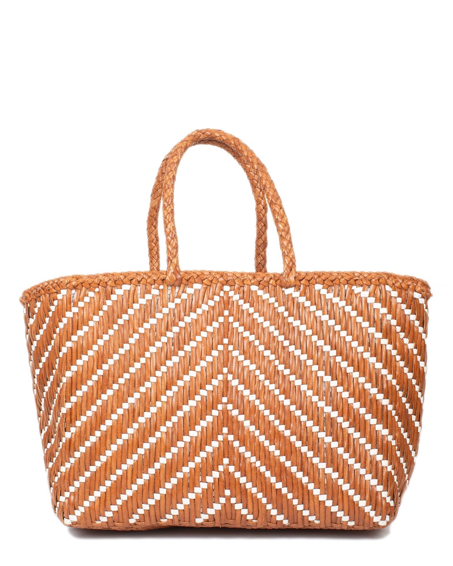 Kumari Basket - Big in Tan/White