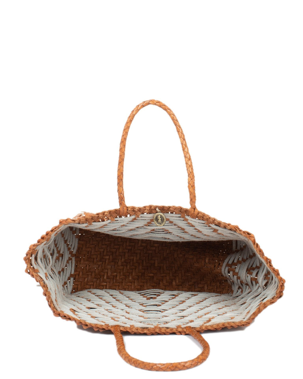 Kumari Basket - Small in Tan/White