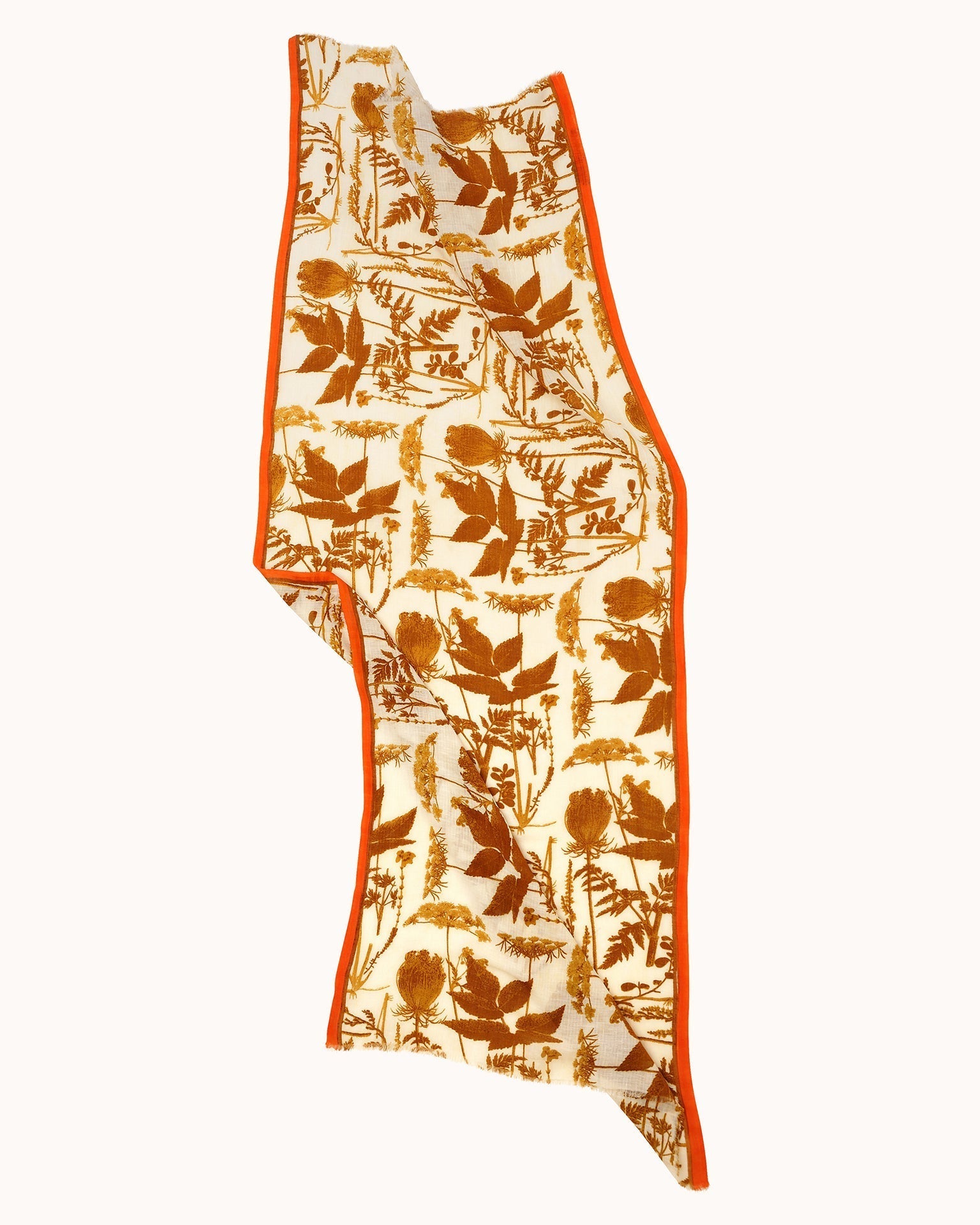 Botanical Print Scarf in Golden