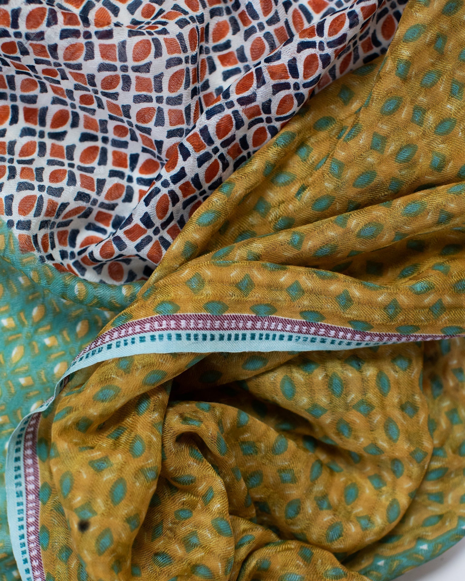 Henna Small Motif Scarf in Green
