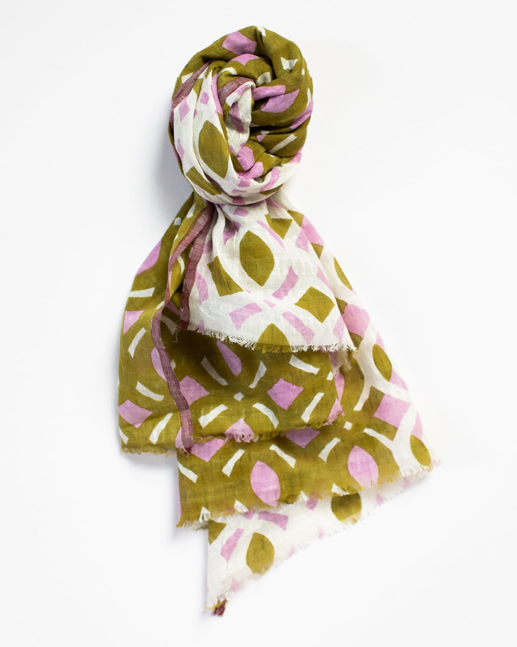 Henna Small Motif Scarf in Olive