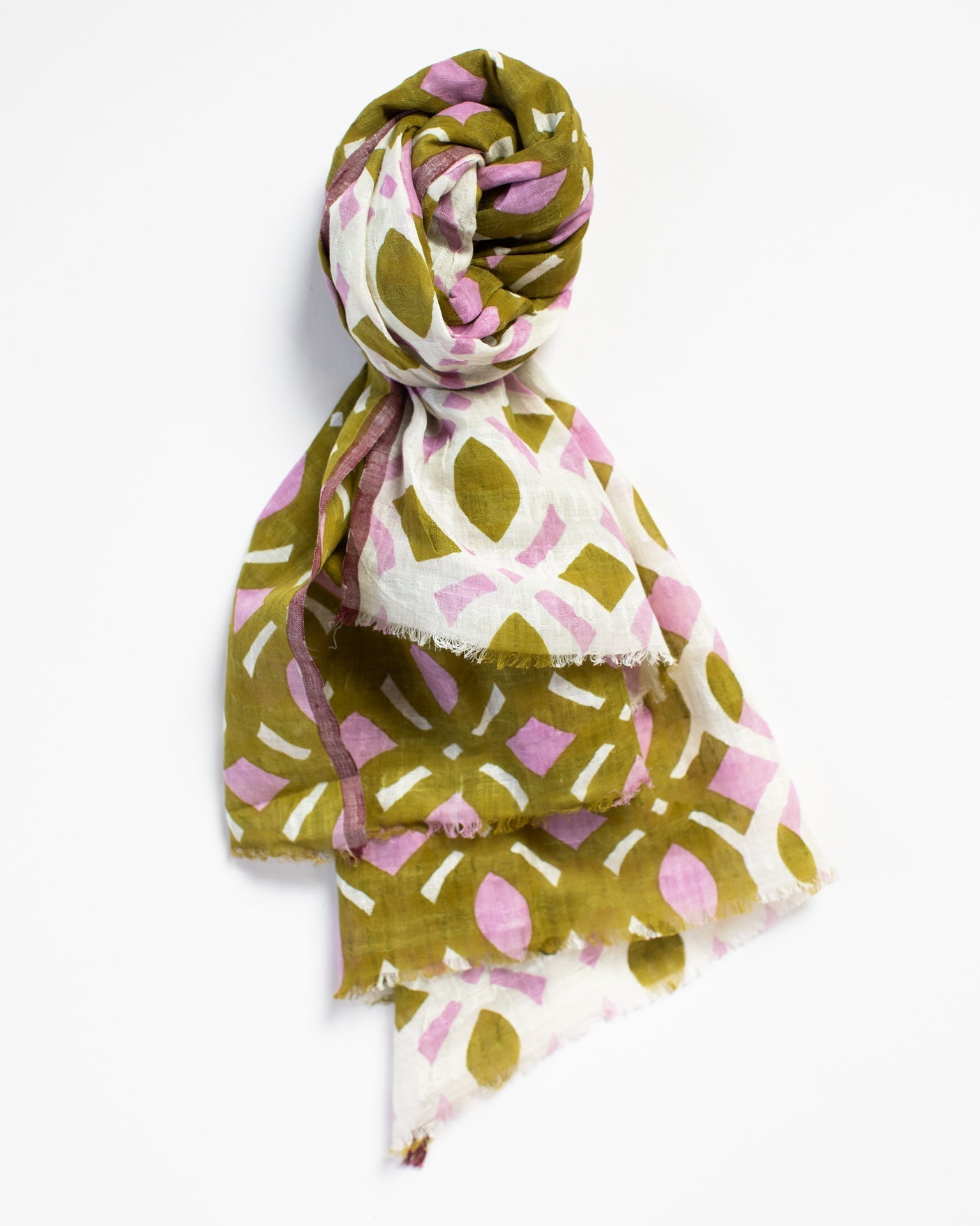 Henna Small Motif Scarf in Olive