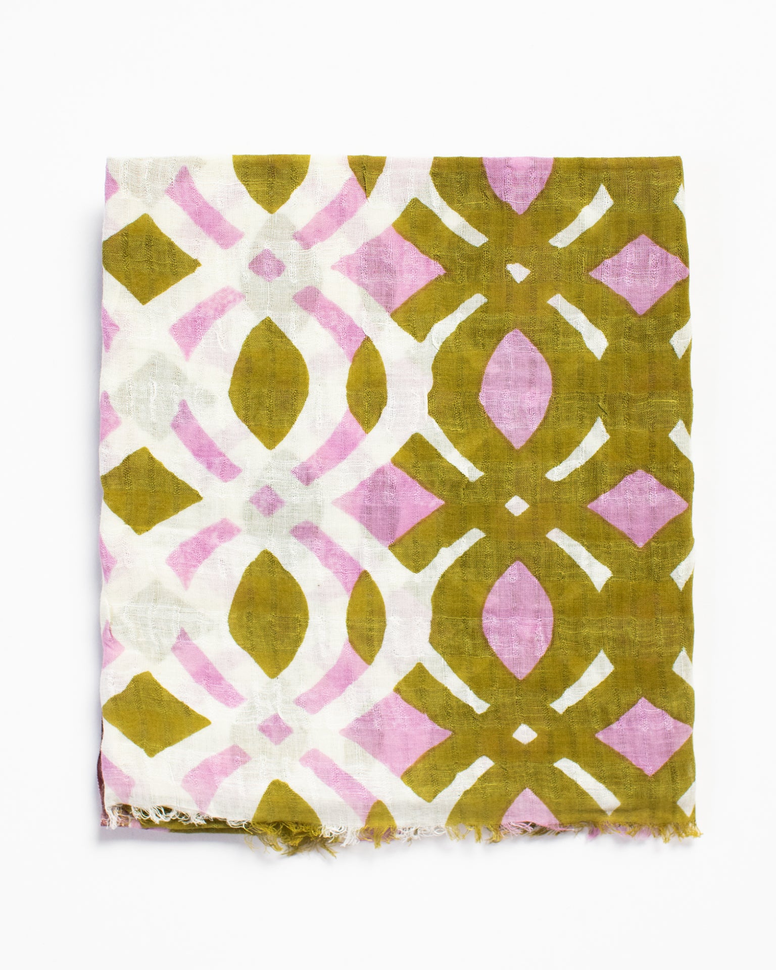 Henna Small Motif Scarf in Olive