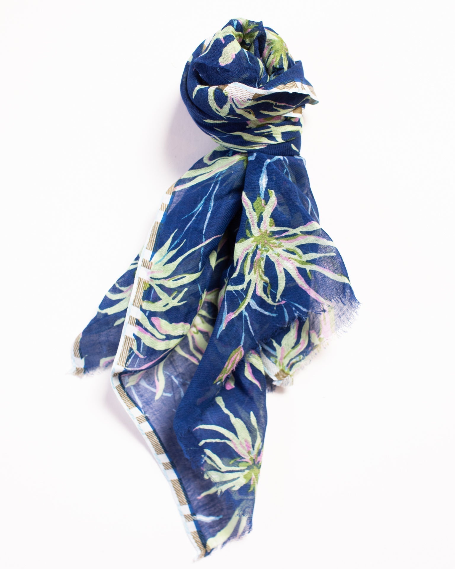 Meadow Orchids Scarf in Ultramarine