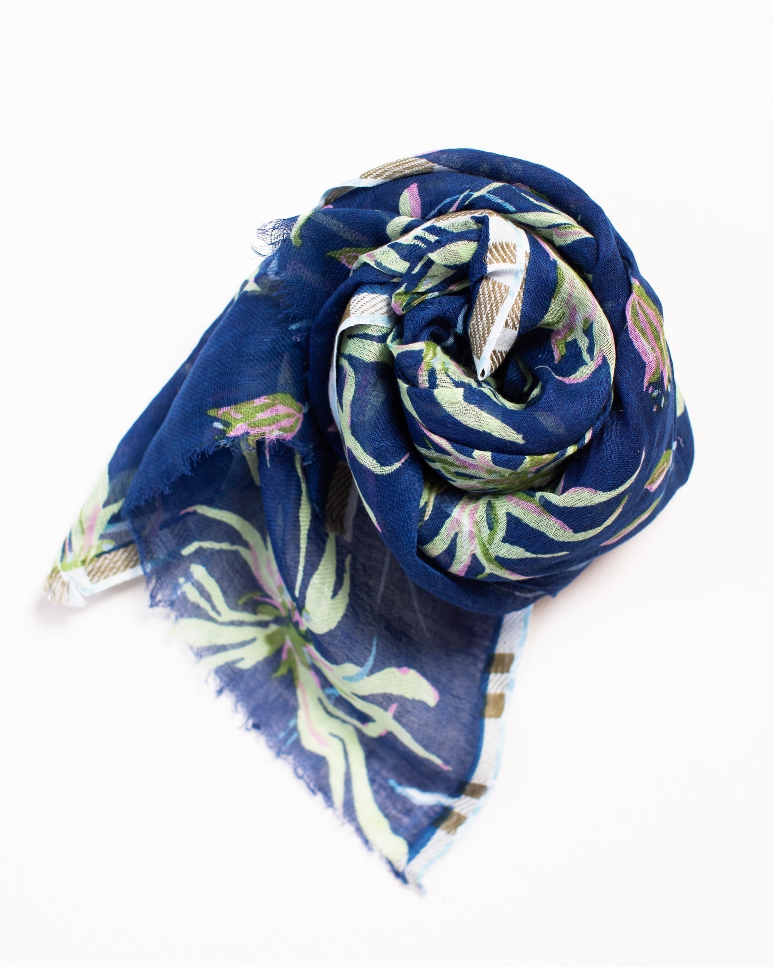 Meadow Orchids Scarf in Ultramarine