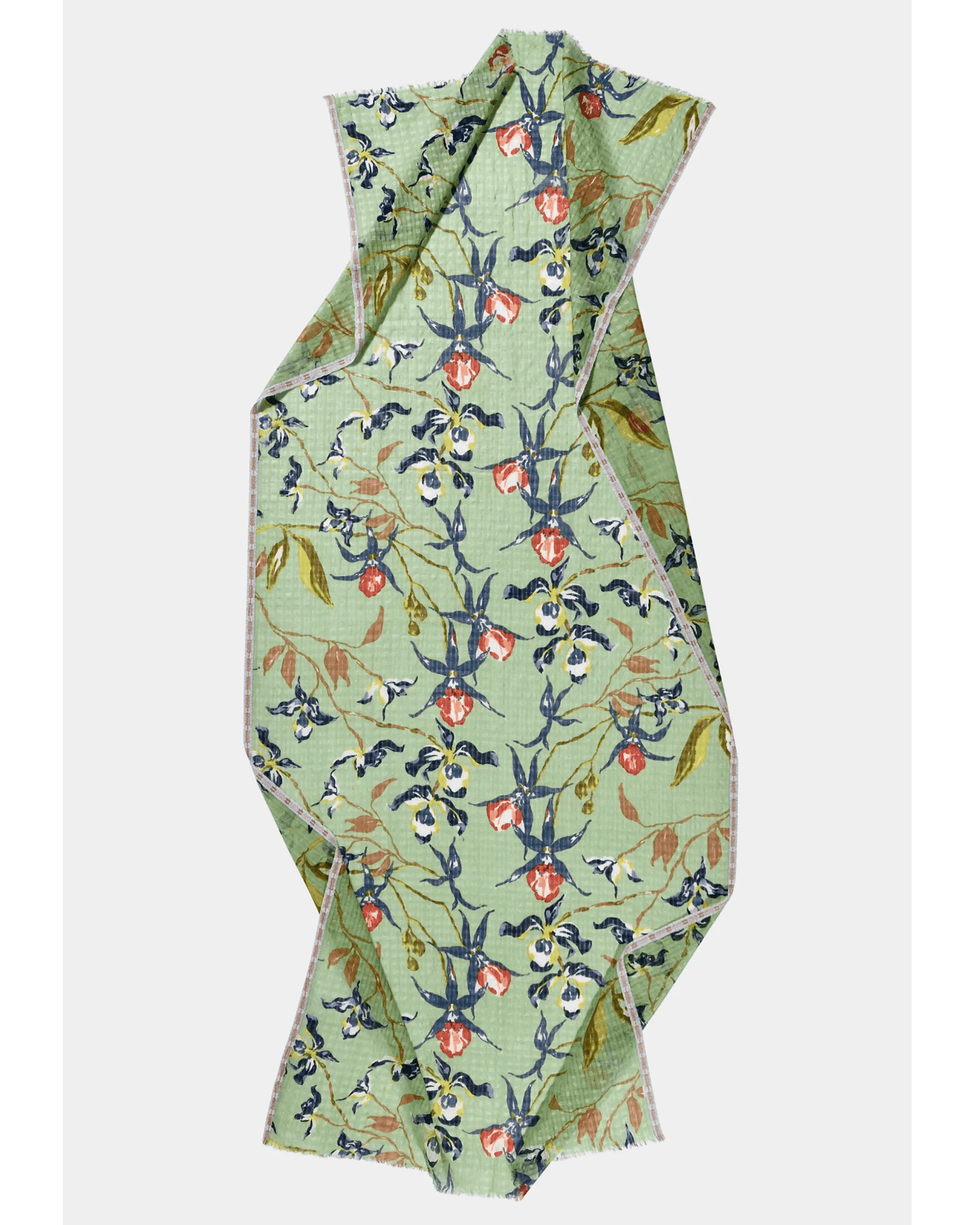Meadow Orchids Scarf in Verde