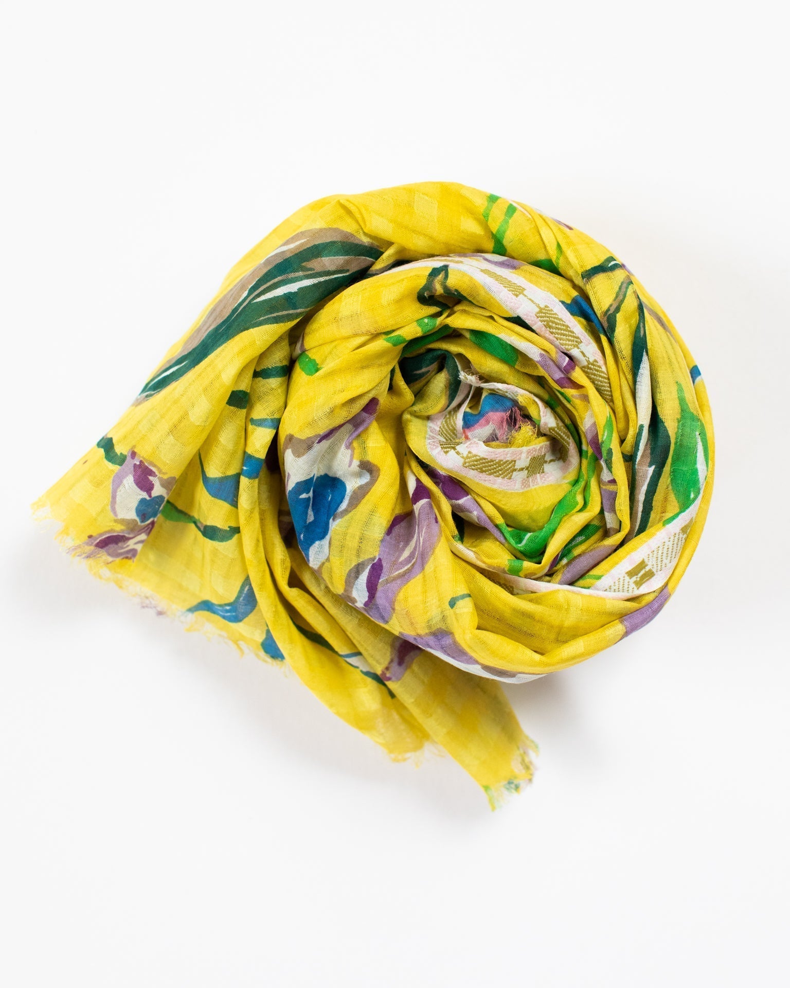 Meadow Orchids Scarf in Yellow