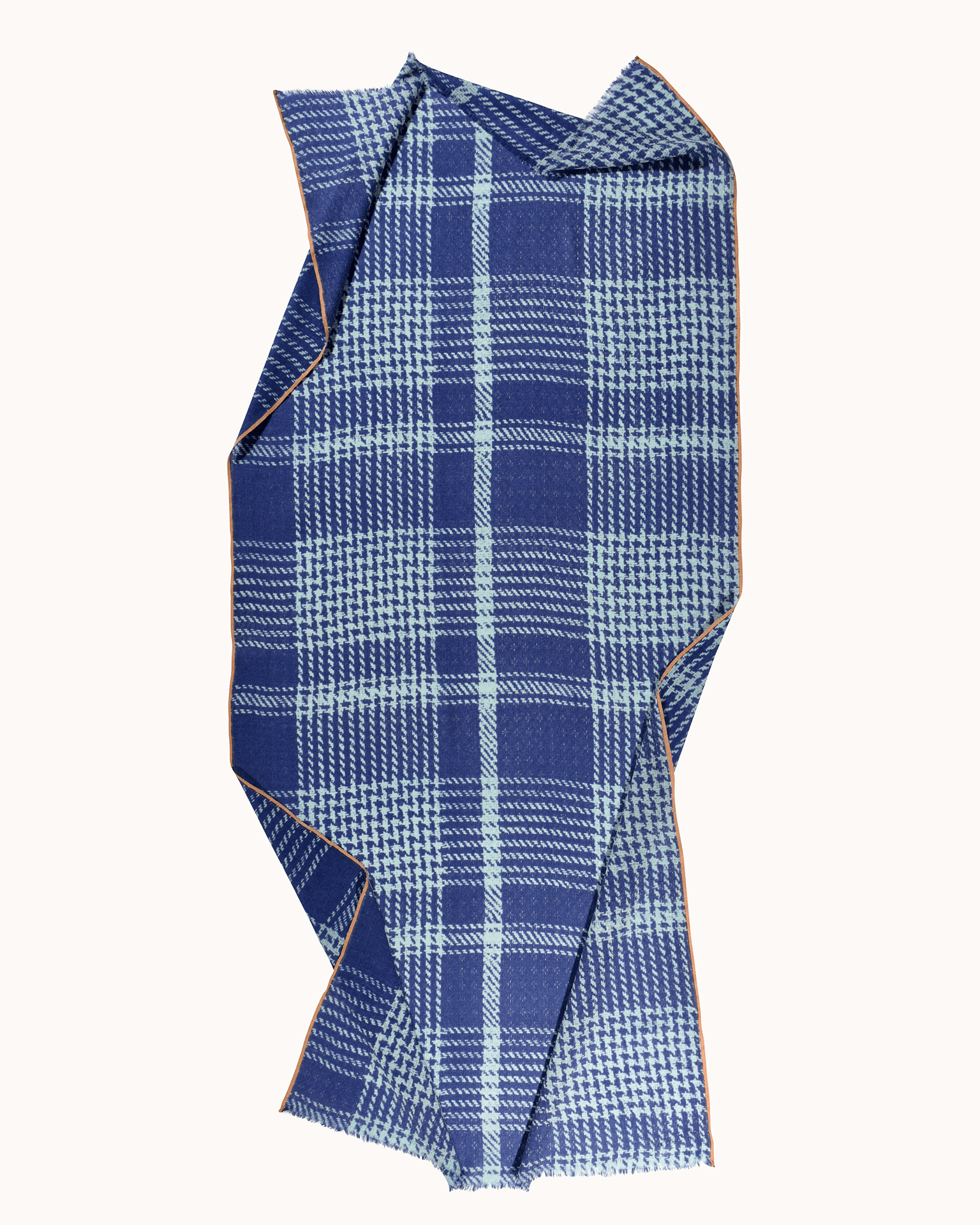 Tweed Check 1 Scarf in Cobalt