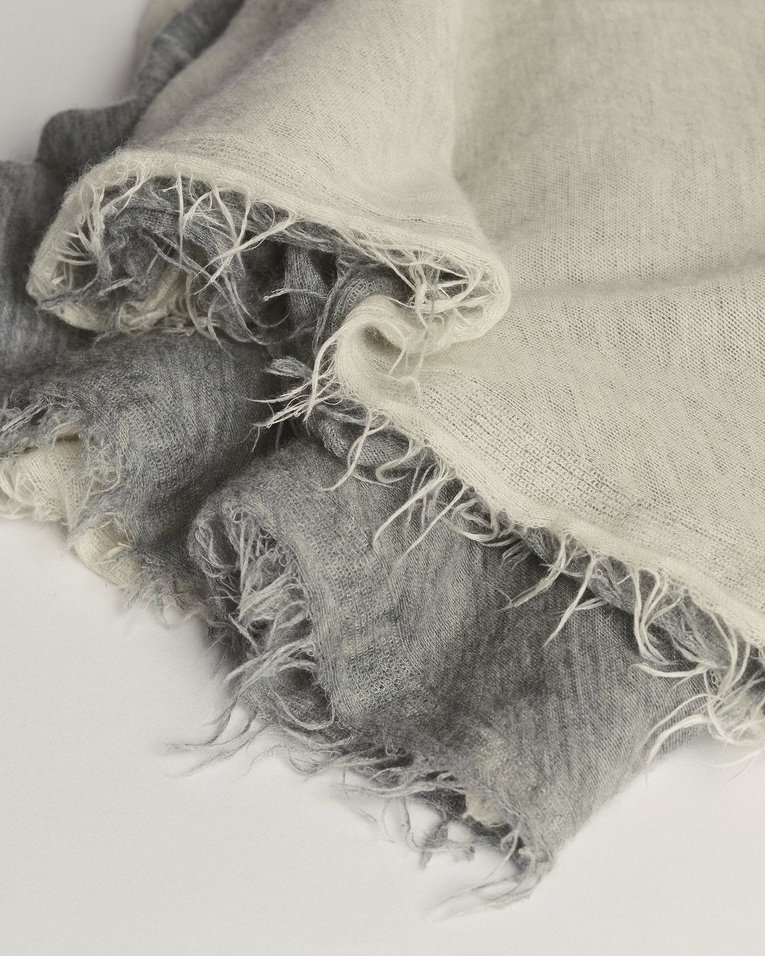 Love Duo Cashmere Scarf in Milk & Heather Grey