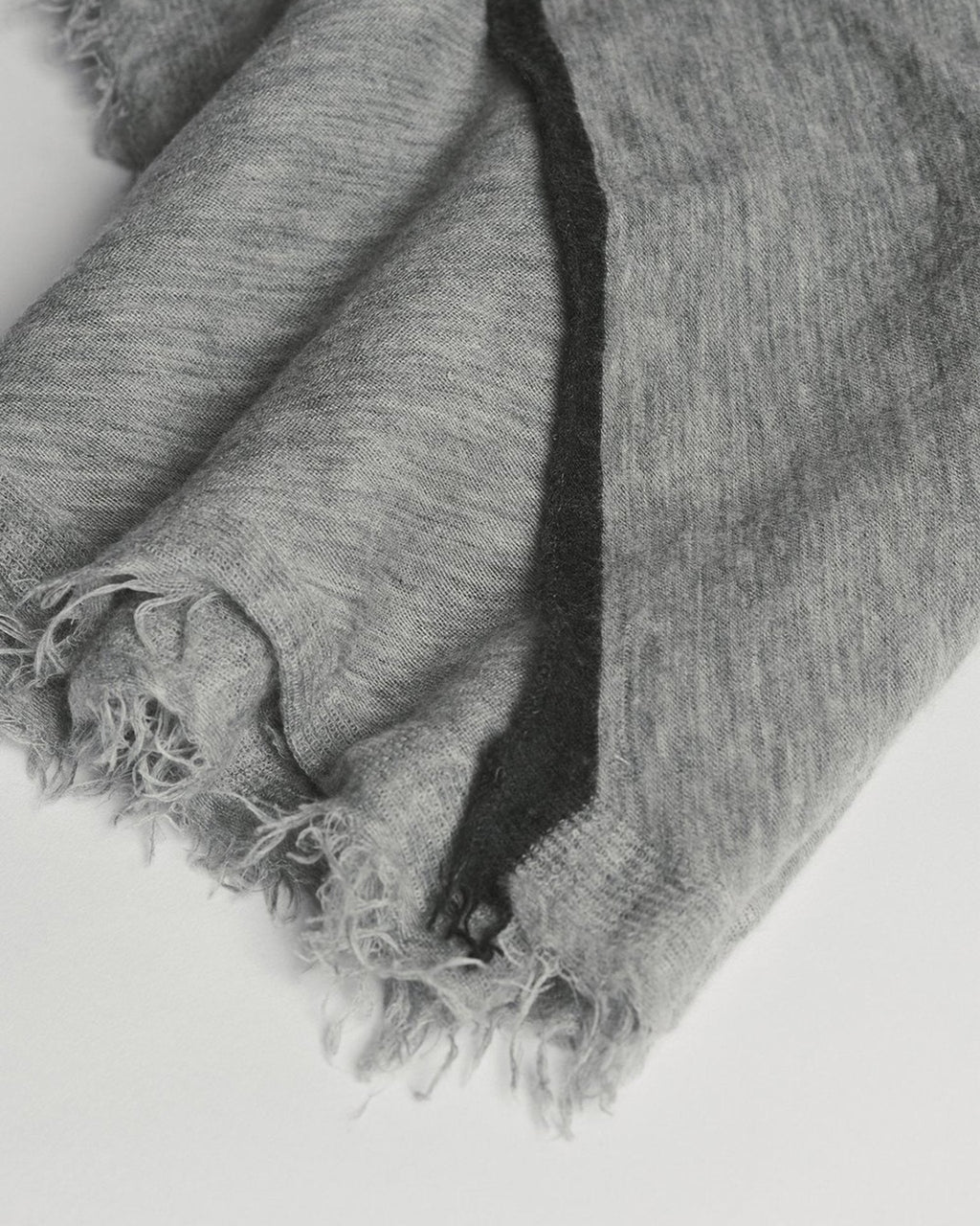 Rosa Cascade Cashmere Scarf in Heather Grey X Charcoal