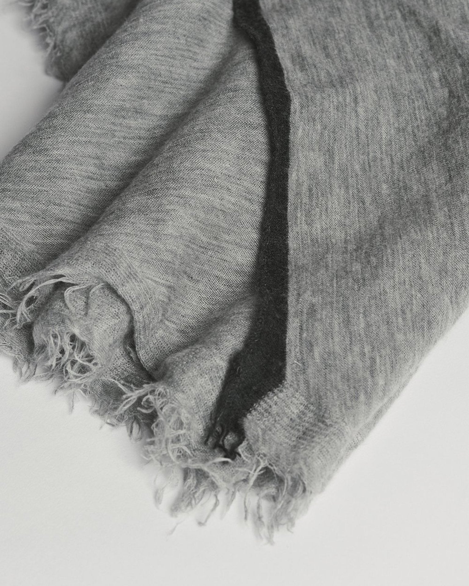 Rosa Cascade Cashmere Scarf in Heather Grey X Charcoal