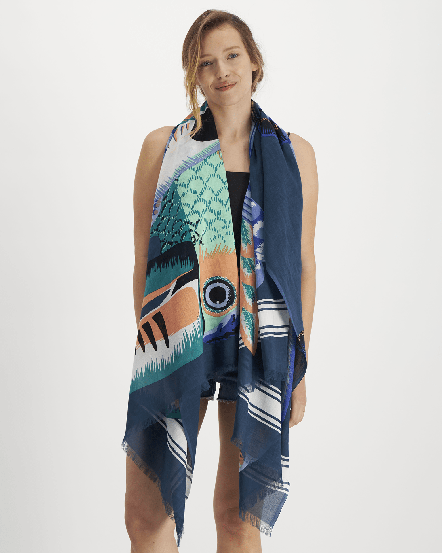 Scarf 100 Toucan in Emerald