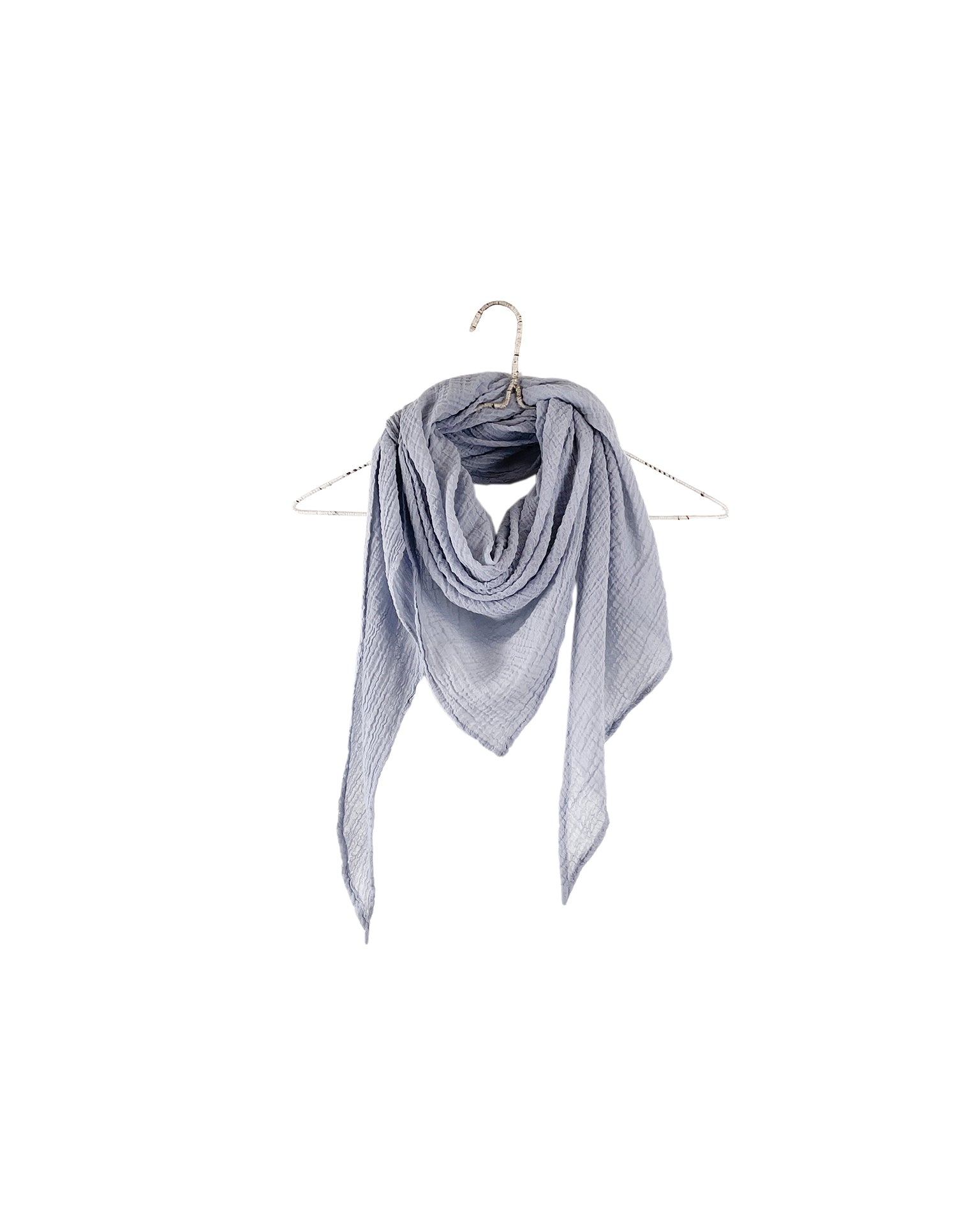 Gauze Triangle Scarf in Heather Blue
