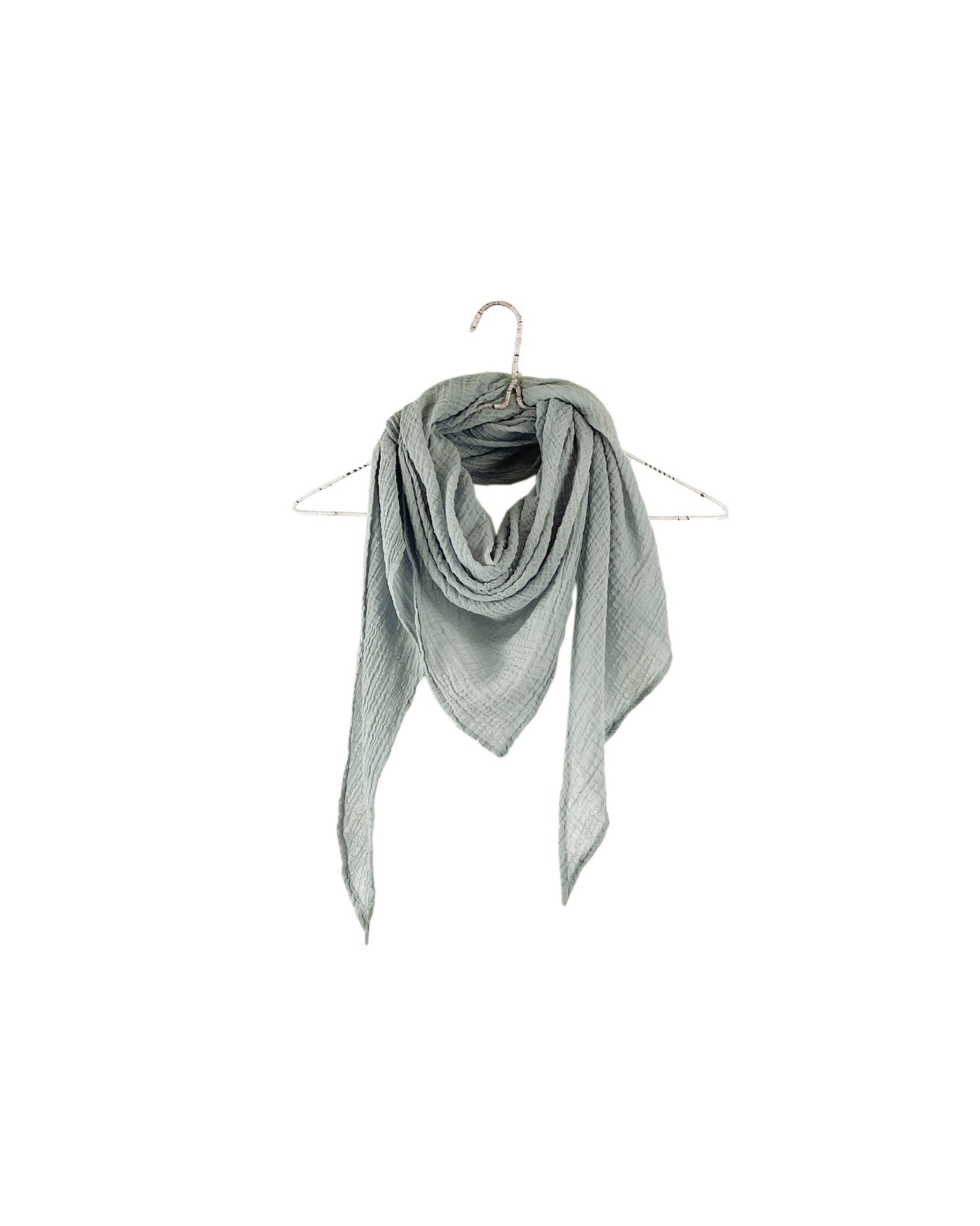 Gauze Triangle Scarf in Sage