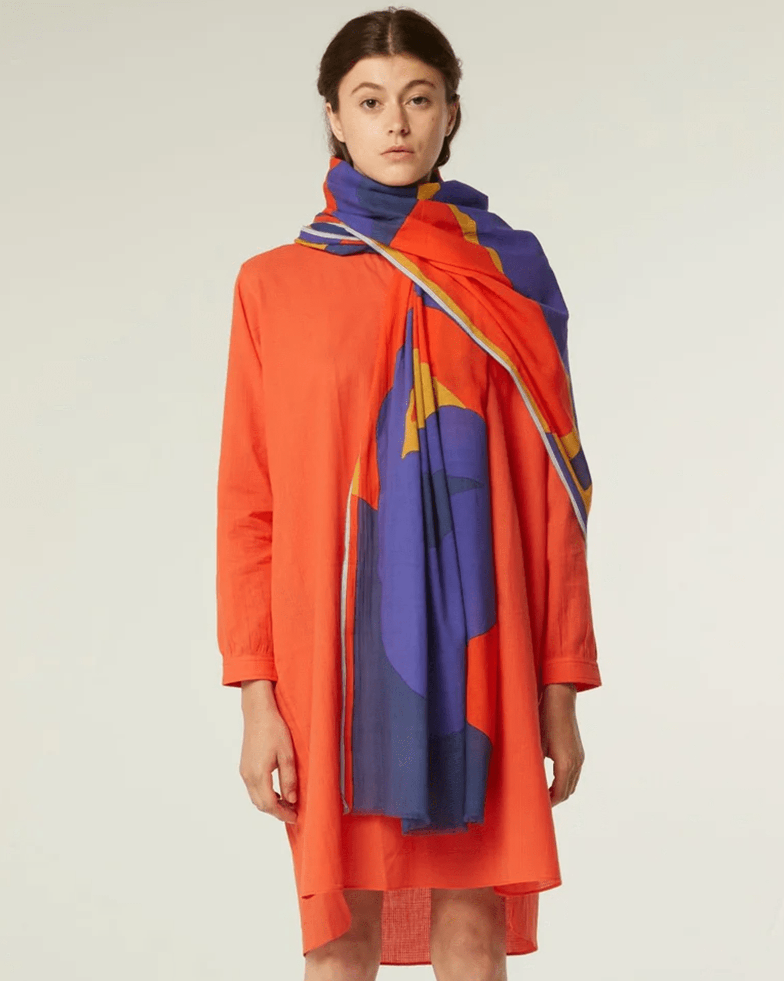 Bold Geo Scarf in Pansy Blue