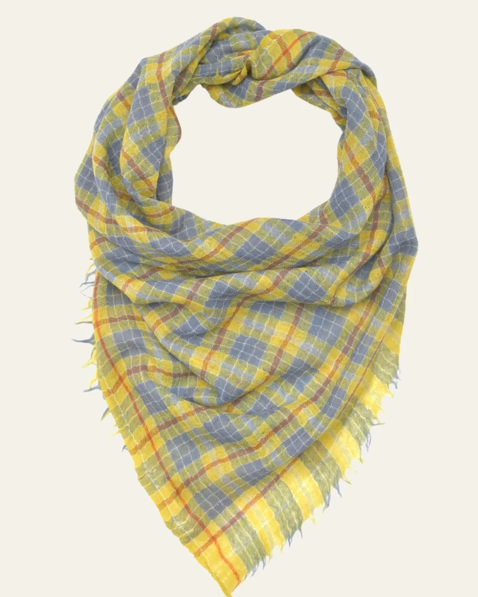No 623 Plaid Square Wool Scarf in Multicolor