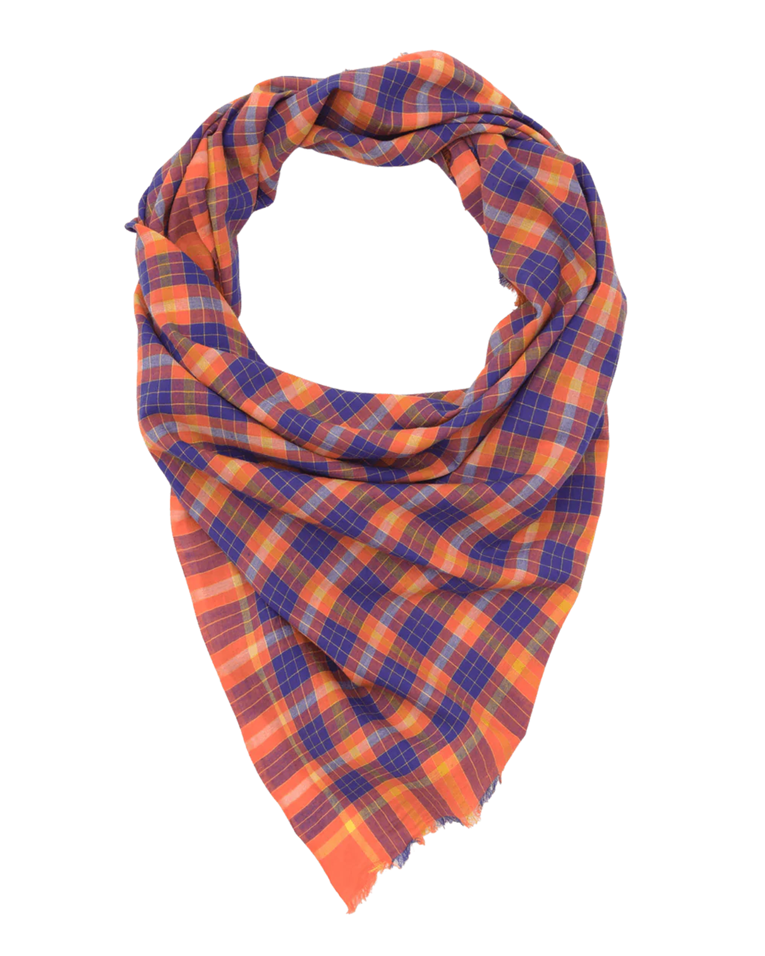 Plaid Bandana in Poppy Red