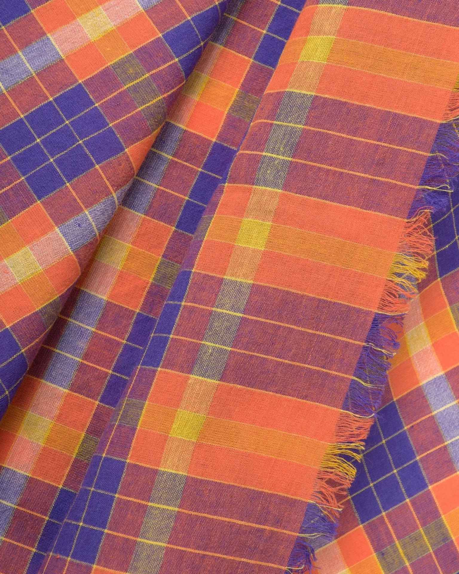 Plaid Bandana in Poppy Red